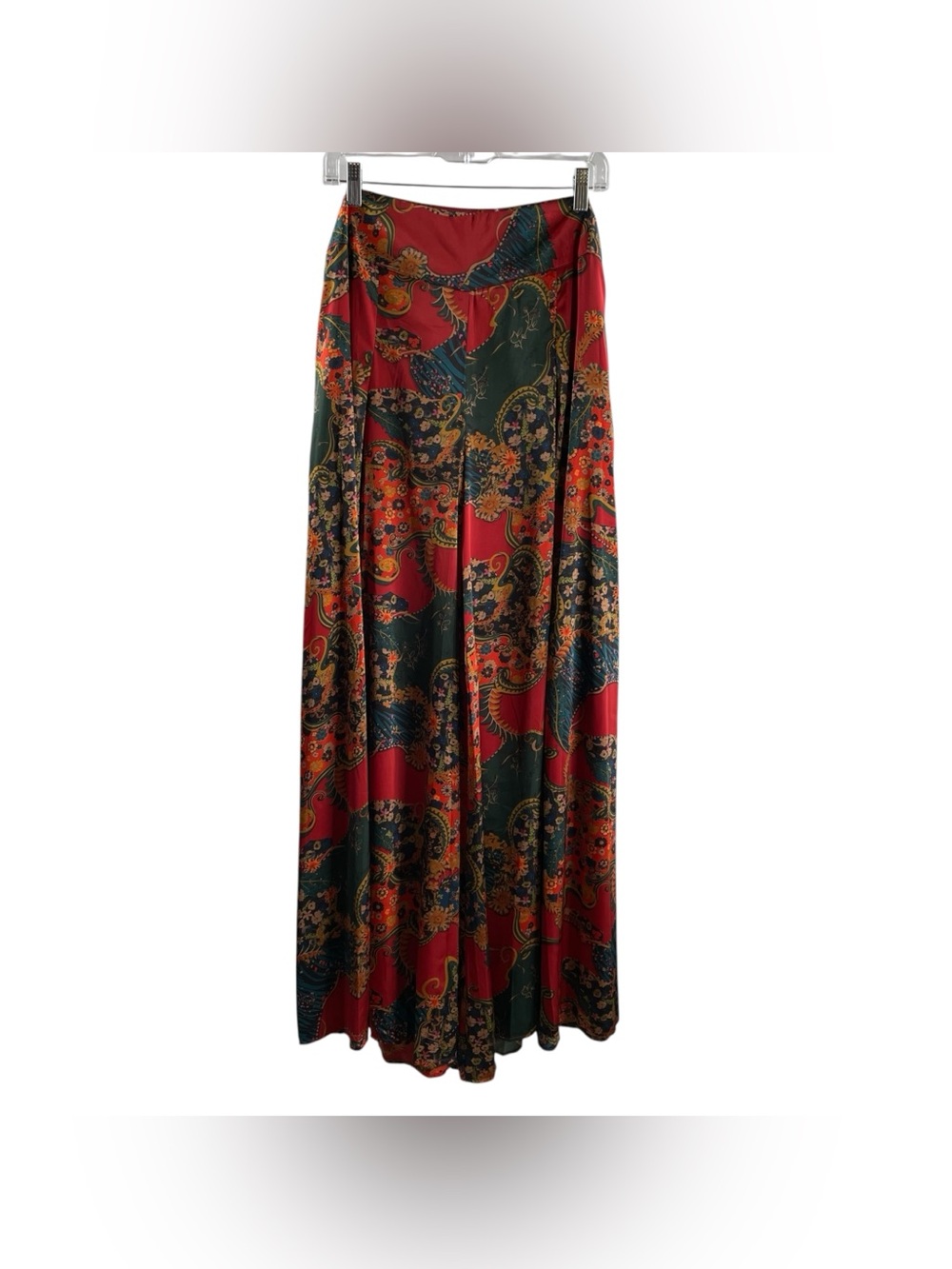 GRACIA Red Multicolor Print Wide Leg Flowy Pants $78